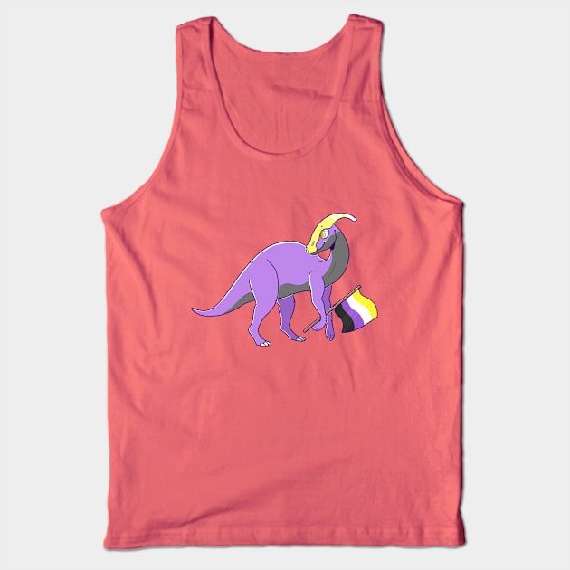 Nonbinary Parasaurolophus Tank Top by Maskarie